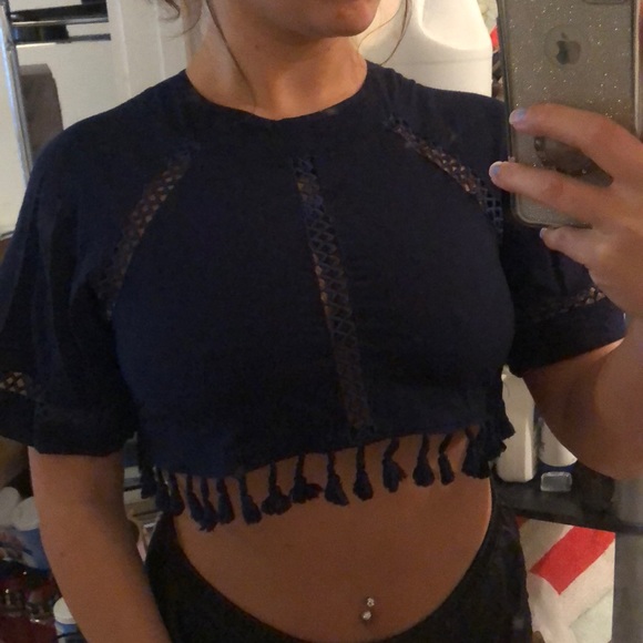 Deep blue crop top - Picture 8 of 8